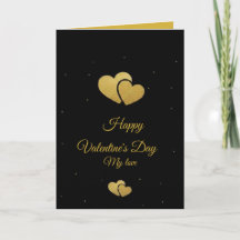 Carte de la Saint-Valentin Élégante Cœurs en Or -