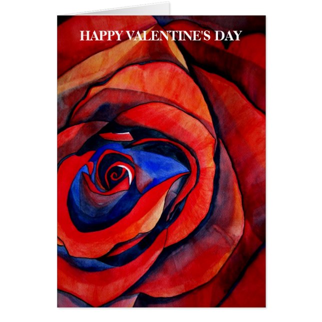 Carte de la Saint-Valentin en art de rose rouge ma (Devant)