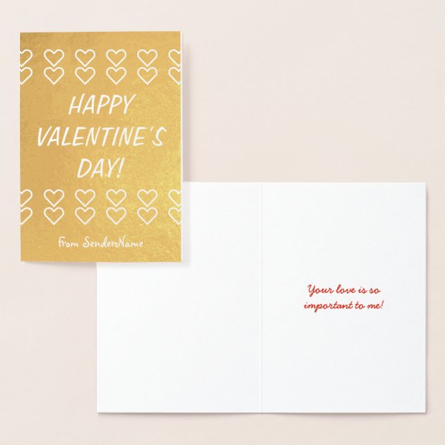 Carte de la Saint-Valentin en or à recharge (Affichage)