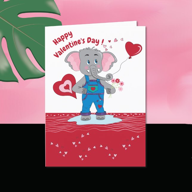 Carte de la Saint Valentin enfant avec éléphant de (Créateur téléchargé)