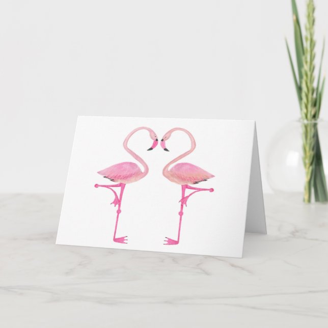Carte de la Saint-Valentin flamant rose (Devant)