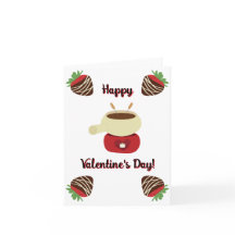 Carte de la Saint-Valentin Fondue de Fraises au Ch