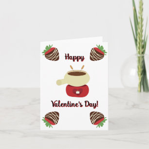 Carte de la Saint-Valentin Fondue de Fraises au Ch