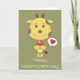 Carte de la Saint-Valentin Girafe