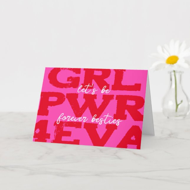 Carte de la Saint-Valentin Girl Power (Petite plante)