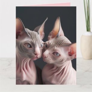 CARTE DE LA SAINT-VALENTIN GRANDE CHAT SPHINX SANS