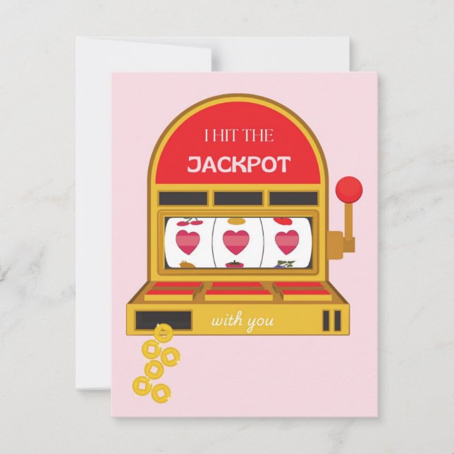 Carte de la Saint-Valentin J'ai gagné le jackpot (Devant)
