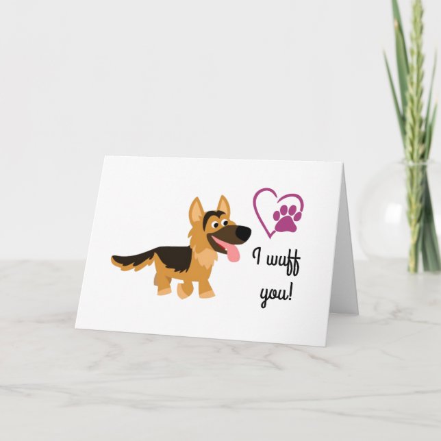 Carte de la Saint-Valentin "Je t'aime mon chien" (Devant)
