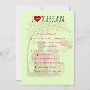 Carte de la Saint-Valentin - Je t'aime parce que
