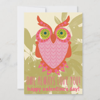 Carte de la Saint-Valentin 'Le hibou t'aime toujou