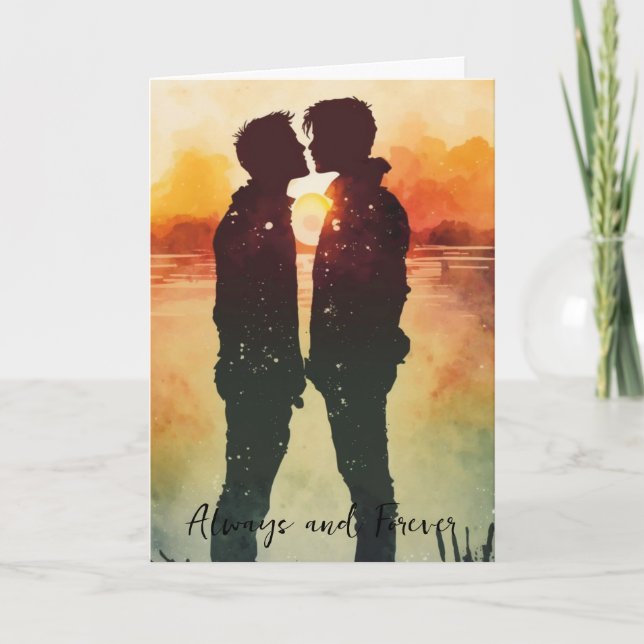 Carte de la Saint-Valentin LGBTQ pour couple gay e (Devant)