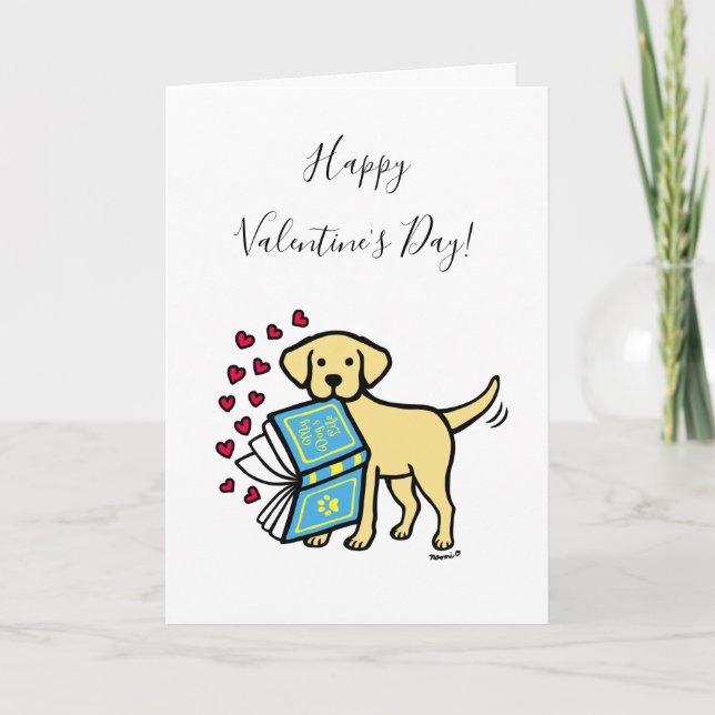 Carte de la Saint-Valentin Livre d'Amour Labrador  (Devant)