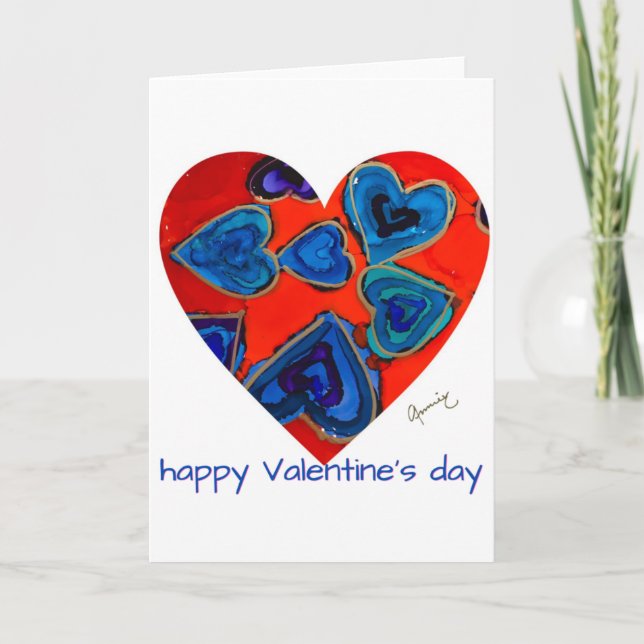 Carte de la Saint-Valentin Lovitude Blue Hearts (Devant)