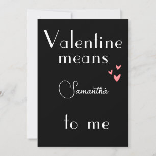 Carte de la Saint-Valentin noire pour les êtres ch