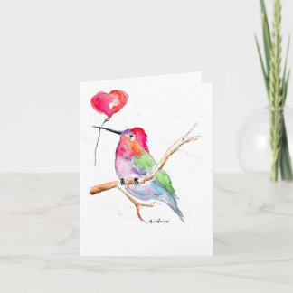 Carte de la Saint-Valentin "Oiseau-mouche amoureux