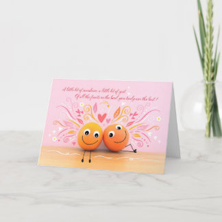 Carte de la Saint-Valentin oranges amusants