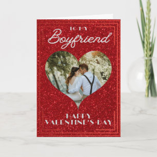 Carte de la Saint-Valentin pailletée avec photo pe
