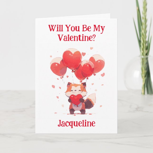 Carte de la Saint-Valentin personnalisée au panda  (Devant)
