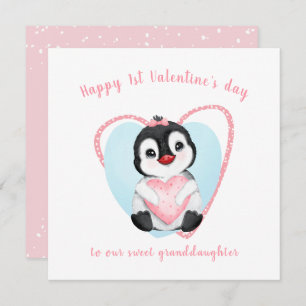 Carte de la Saint-Valentin Pingouin Pink