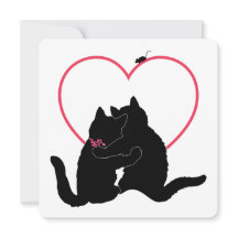 Carte de la Saint-Valentin plate pour chats de rue
