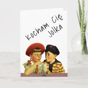 Carte de la Saint-Valentin polonaise carte de vœux