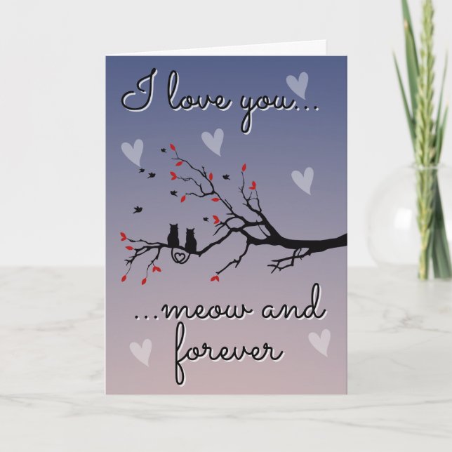 Carte de la Saint-Valentin pour amateur de chats d (Devant)