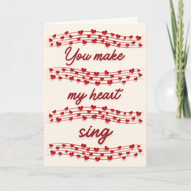 Carte de la Saint-Valentin pour amateur de musique (Devant)