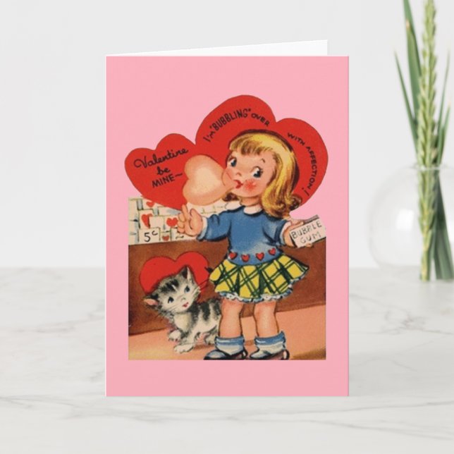 Carte de la Saint-Valentin pour bulle rétro (Devant)