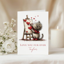 Carte de la Saint-Valentin pour chat mignon - Je t
