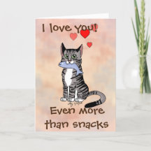 Carte de la Saint-Valentin pour chat tabby Happy S