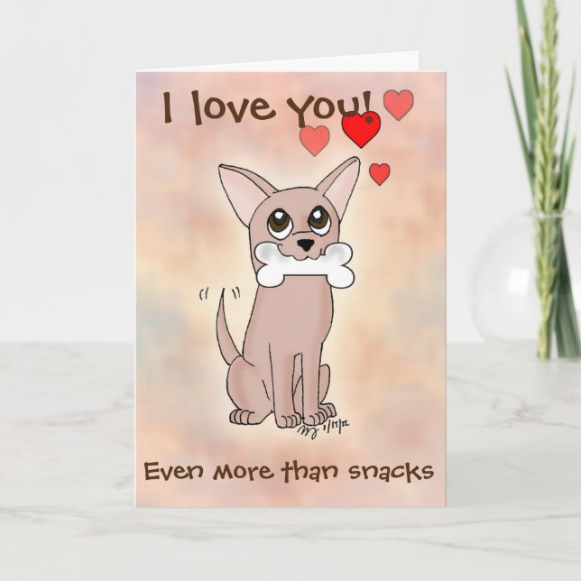Carte de la Saint-Valentin pour chien chihuahua Ha (Devant)