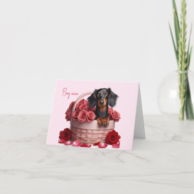 Carte de la Saint-Valentin pour Dachshund à longs  (Devant)