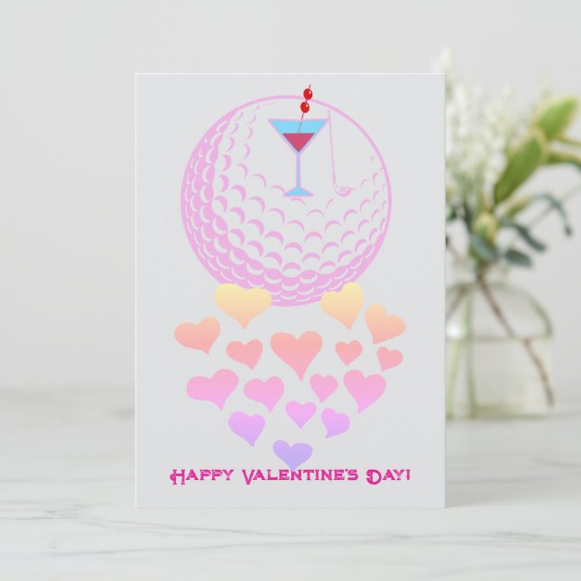 Carte de la Saint-Valentin pour golfeuse – Design  (Debout devant)