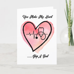 Carte de la Saint-Valentin pour infirmière au cœur
