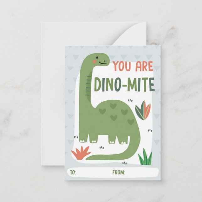 Carte de la Saint-Valentin pour la classe de dinos (Devant)