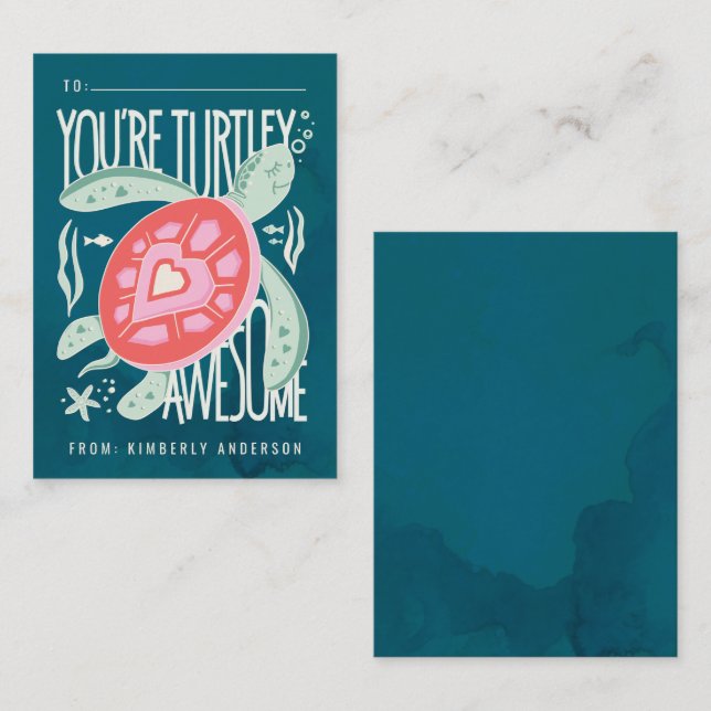 Carte de la Saint-Valentin pour la classe Turtley  (Devant / Derrière)
