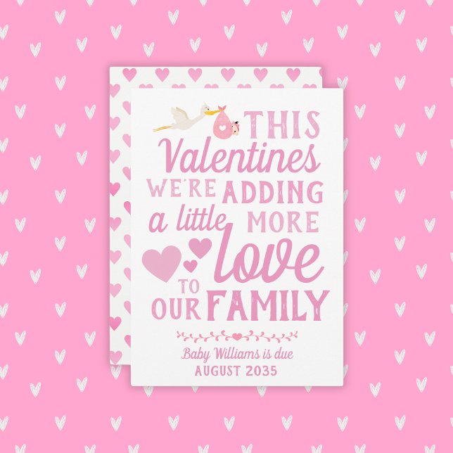 Carte de la Saint-Valentin pour la Faire-part de l (Girl Pregnancy Announcement Valentines Day Card
)