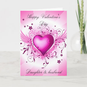 Carte de la Saint-Valentin pour la fille et le mar