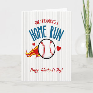 Carte de la Saint-Valentin pour l'amitié Home Run