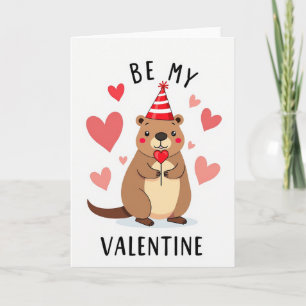 Carte de la Saint-Valentin pour loutre