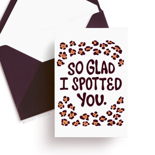 Carte de la Saint-Valentin pour lui (Valentines romantic card for boyfriend, "So glad I spotted you" modern typography)