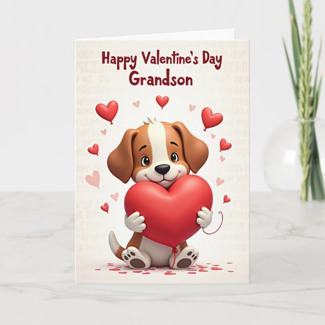Carte de la Saint-Valentin pour petit-fils Amour d (Devant)