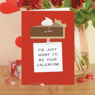 Carte de la Saint-Valentin pour tarte au chocolat