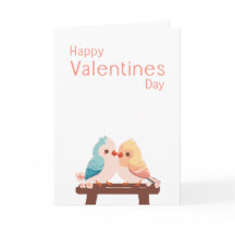 Carte de la Saint-Valentin pour tourtereaux mignon