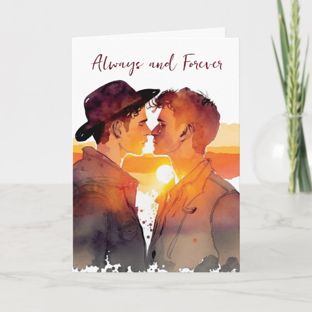 Carte de la Saint-Valentin pour un couple gay LGBT (Devant)