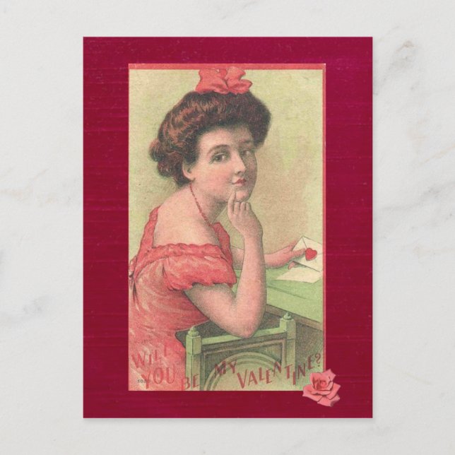 Carte de la Saint-Valentin pour une Dame Victorien (Devant)