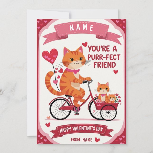 Carte de la Saint-Valentin "Purr-fect Friend" – Jo (Devant)