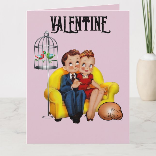 CARTE DE LA SAINT-VALENTIN RÉTRO POUR CE COUPLE MI (Devant)