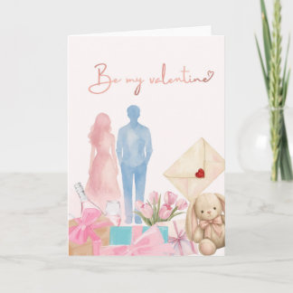 Carte de la Saint-Valentin romantique avec couple,