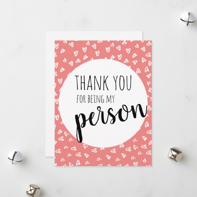 Carte de la Saint-Valentin rose (Devant/Arrière en situation)